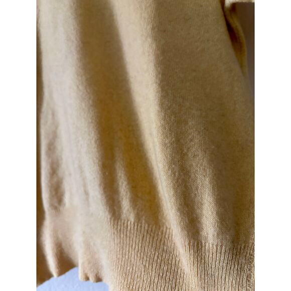 Vintage 1960s Yellow Cashmere Wool Sweater Short Sleeve - Picture 4 of 9